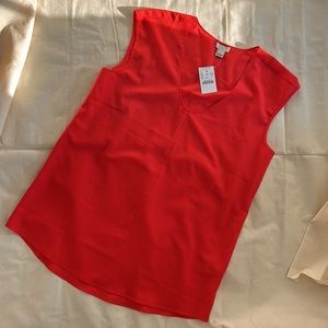 J. Crew sleeveless dress top | size 4 | coral/orange/red color NWT